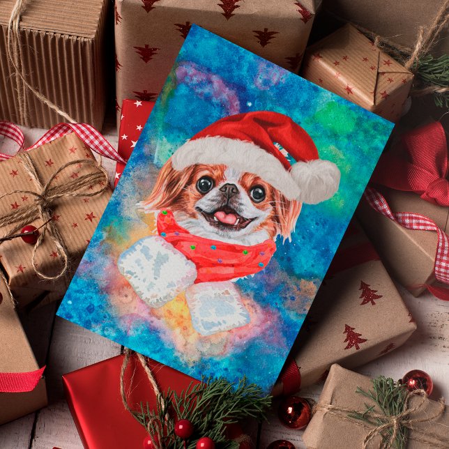 Japanese Chin Breed Dog Christmas Holiday Postcard (Creator Uploaded)