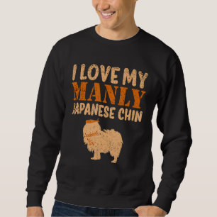 Japanese Chin Canine  Boy Dog Manly Gender Reveal  Sweatshirt