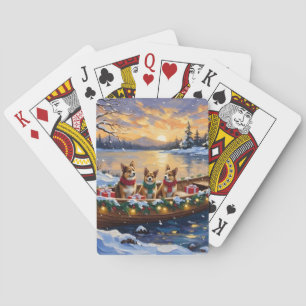 Japanese Chin Christmas Boat Holiday Poker Cards