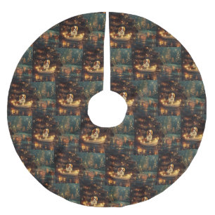 Japanese Chin Christmas Festive Voyage Brushed Polyester Tree Skirt