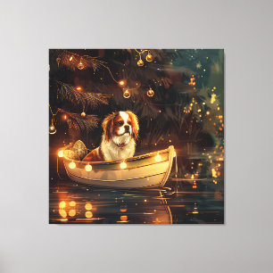 Japanese Chin Christmas Festive Voyage Canvas Print