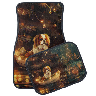 Japanese Chin Christmas Festive Voyage Car Floor Mat