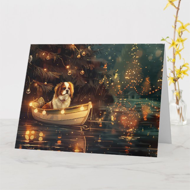 Japanese Chin Christmas Festive Voyage  Card (Yellow Flower)