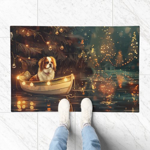 Japanese Chin Christmas Festive Voyage  Doormat