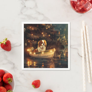 Japanese Chin Christmas Festive Voyage Napkins
