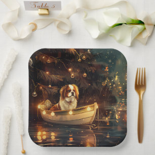 Japanese Chin Christmas Festive Voyage Paper Plates