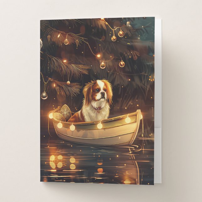 Japanese Chin Christmas Festive Voyage  Pocket Folder (Front)