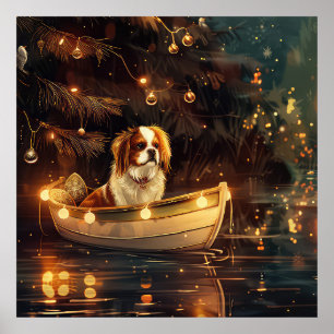 Japanese Chin Christmas Festive Voyage Poster