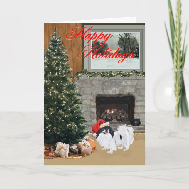 Japanese Chin Christmas Holiday Card (Front)