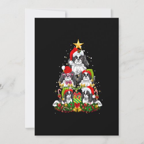 Japanese Chin Christmas Lights Ornament Tree Dog L Holiday Card
