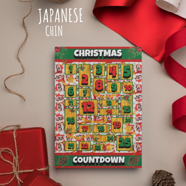 Japanese Chin Countdown Christmas Advent Calendar Holiday Card (Creator Uploaded)
