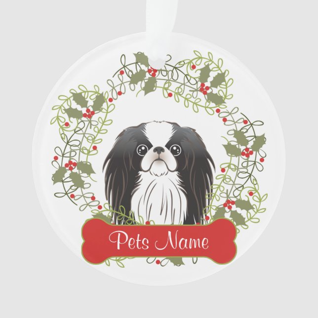 Japanese Chin Customizable Ornament (Front)