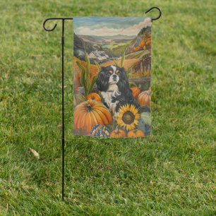 Japanese Chin Dog Autumn Harvest Thanksgiving Garden Flag
