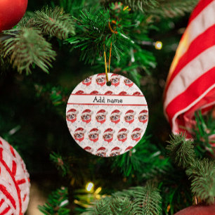 Japanese Chin Dog Breed Christmas Stars Ceramic Ornament