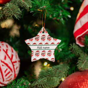 Japanese Chin Dog Breed Christmas Stars Ceramic Ornament