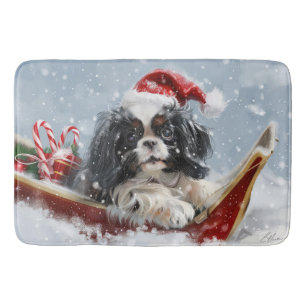 Japanese Chin Dog Christmas Festive Bath Mat