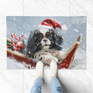 Japanese Chin Dog Christmas Festive Doormat