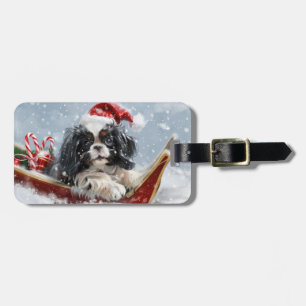 Japanese Chin Dog Christmas Festive Luggage Tag