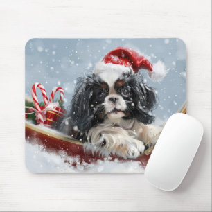 Japanese Chin Dog Christmas Festive Mouse Pad