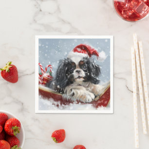 Japanese Chin Dog Christmas Festive Napkins