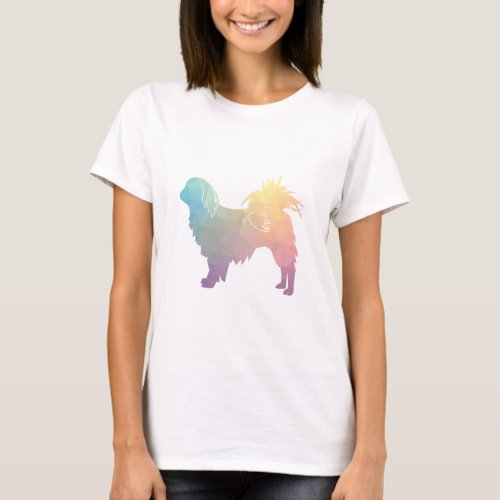 Japanese Chin Dog Geometric Pattern Silhouette Pst T_Shirt