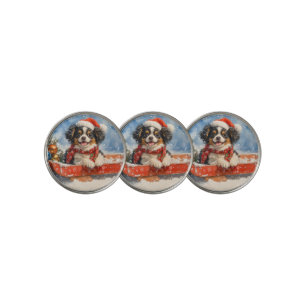 Japanese Chin Dog in Sledge Let it Snow Christmas Golf Ball Marker