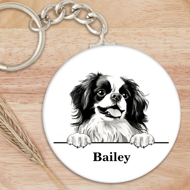Japanese Chin Dog Personalized  Keychain (Creator Uploaded)