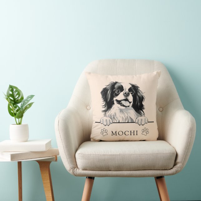 Japanese Chin Dog Personalized  Throw Pillow (Chair)