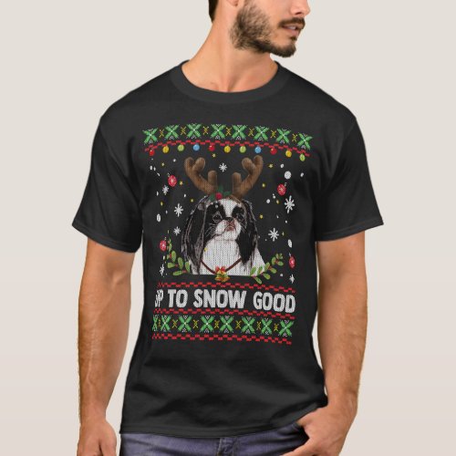 Japanese Chin Dog Reindeer Ugly Christmas Sweater