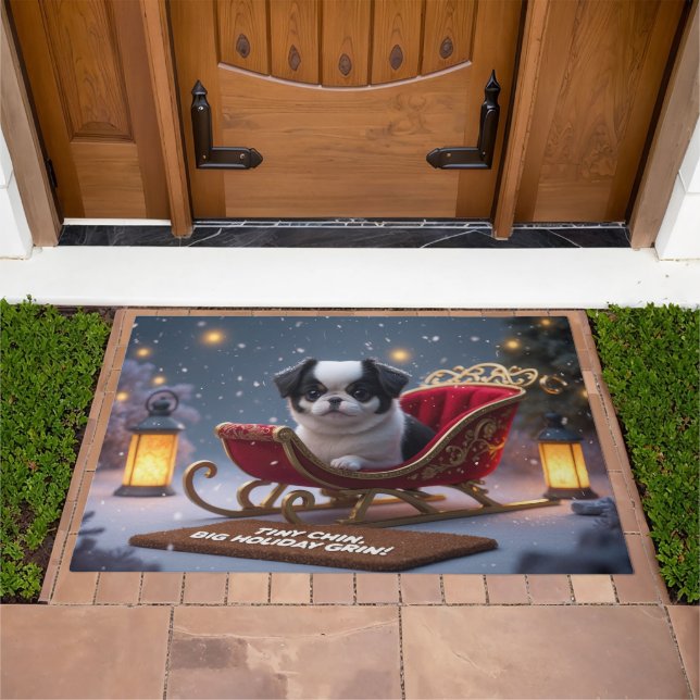 Japanese Chin Festive Holiday Christmas  Doormat (Outdoor)