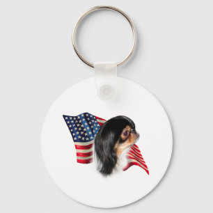 Japanese Chin Flag Keychain