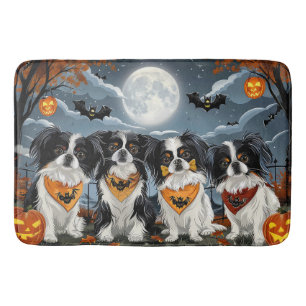 Japanese Chin Halloween Spooky Bath Mat