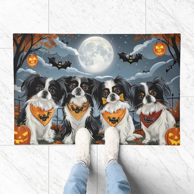 Japanese Chin Halloween Spooky Doormat (Indoor)
