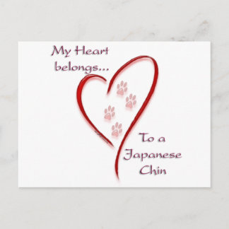 Japanese Chin Heart Belongs Postcard