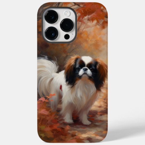 Japanese Chin in Autumn Leaves Fall Inspire Case_Mate iPhone 14 Pro Max Case