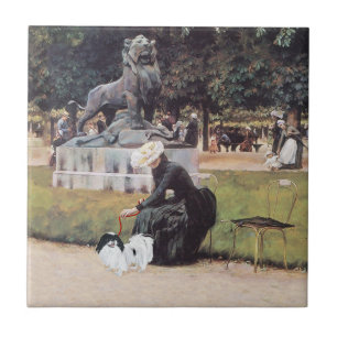 Japanese Chin in the Park Ceramic Tile