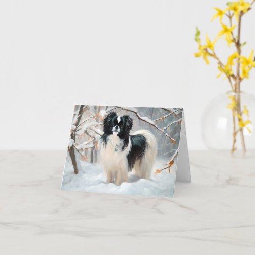 Japanese Chin Let It Snow Christmas Card