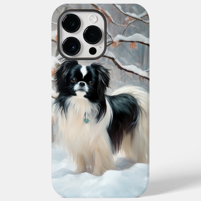 Japanese Chin Let It Snow Christmas Case-Mate iPhone Case (Back)