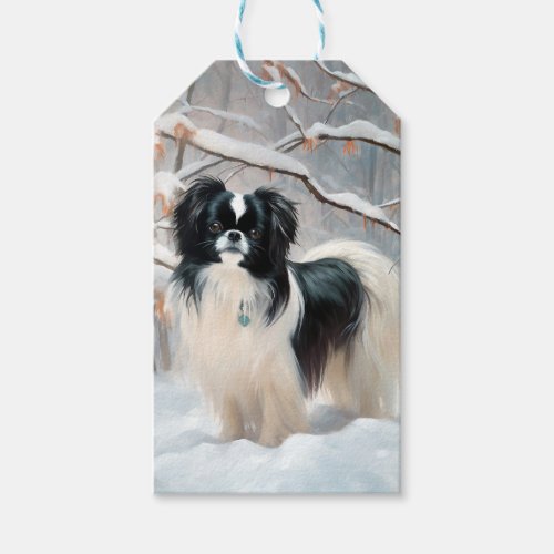 Japanese Chin Let It Snow Christmas Gift Tags