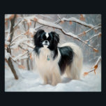 Japanese Chin Let It Snow Christmas Poster<br><div class="desc">Experience the joy of winter with our "Let It Snow! Dog in Snow" design! This delightful product captures the whimsical spirit of dogs playing in the snow, adding a touch of winter wonder to your day. Whether you're a dog lover or simply love the magic of snowfall, this design is...</div>