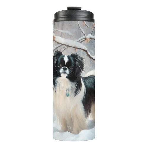 Japanese Chin Let It Snow Christmas Thermal Tumbler