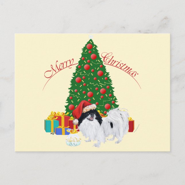 Japanese Chin Merry Christmas Holiday Postcard (Front)