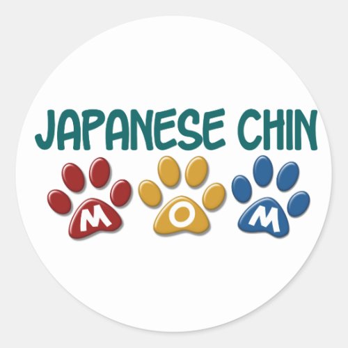 JAPANESE CHIN Mom Paw Print 1 Classic Round Sticker