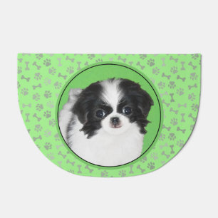 Japanese Chin Puppy Painting - Dog Art Doormat