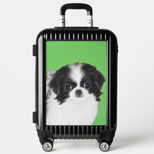 Japanese Chin Puppy Painting _ Dog Art Luggage