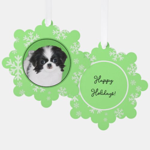 Japanese Chin Puppy Painting _ Dog Art Ornament Card