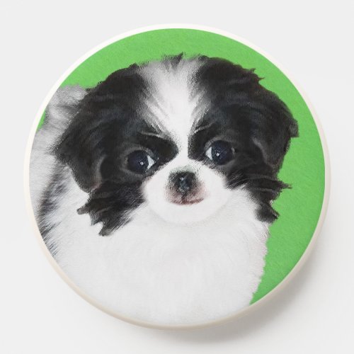 Japanese Chin Puppy Painting _ Dog Art PopSocket