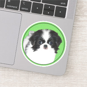 Japanese Chin Puppy Painting - Dog Art Sticker