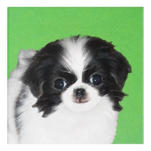 Japanese Chin Puppy Painting _ Original Dog Art