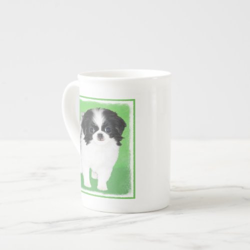 Japanese Chin Puppy Painting _ Original Dog Art Bone China Mug